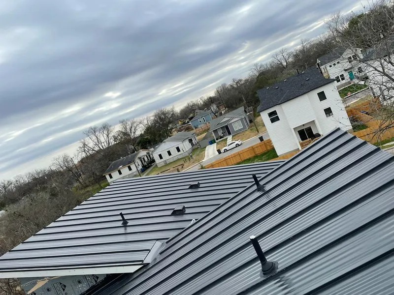 Standing seam metal roof panels with vents for Skylight Repair in Nolanville